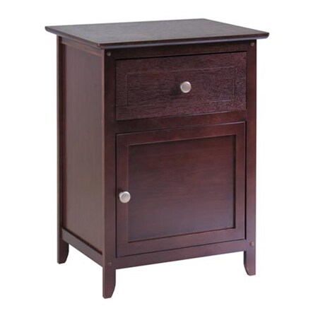 Doba-Bnt Night Stand- Accent Table with Drawer and cabinet for storage- Antique Walnut SA3942781